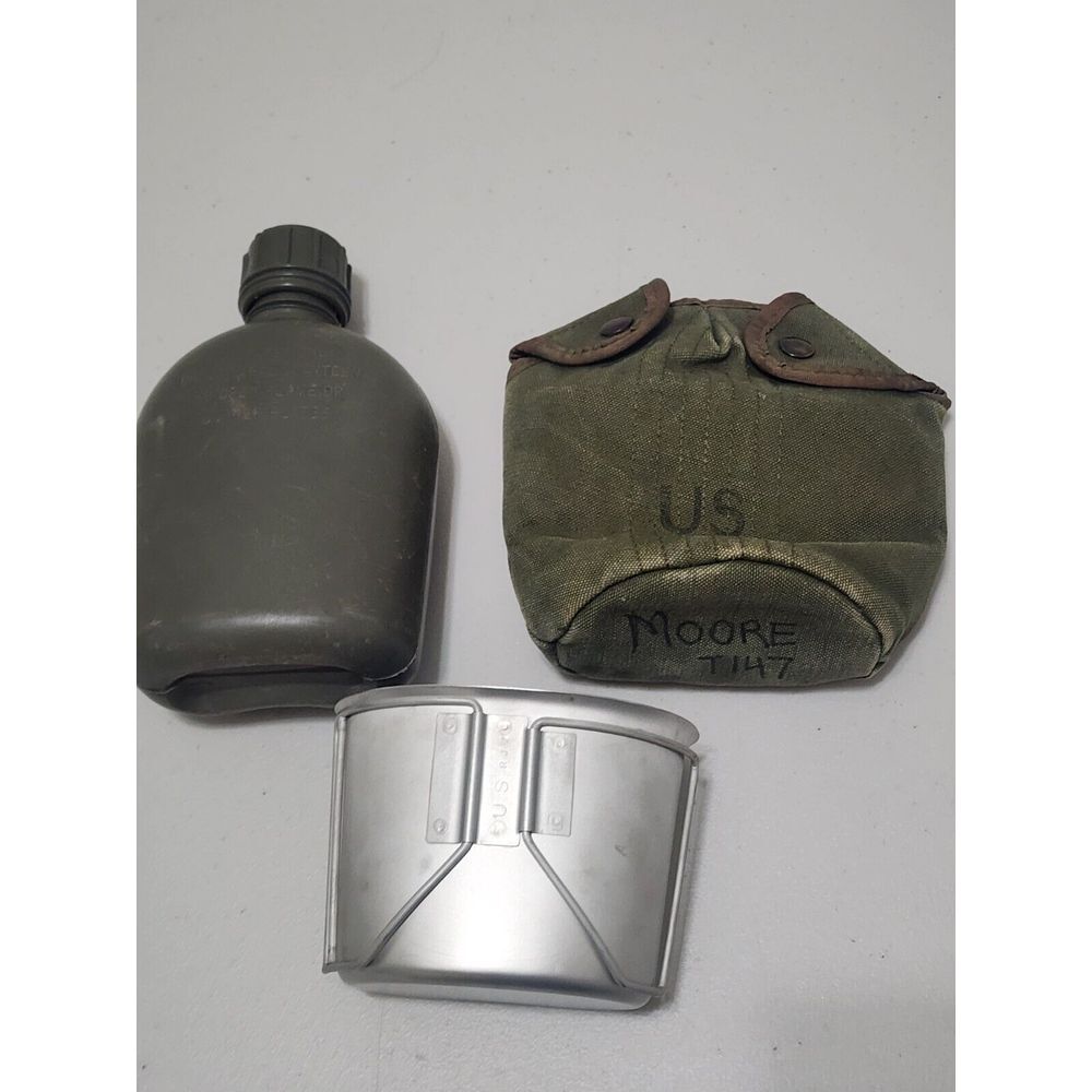 VTG 1969 Water Canteen Cover R.J.S. Metal Cup Vietnam War‎ US Army Military